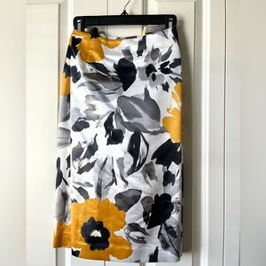 Polished cotton straight skirt